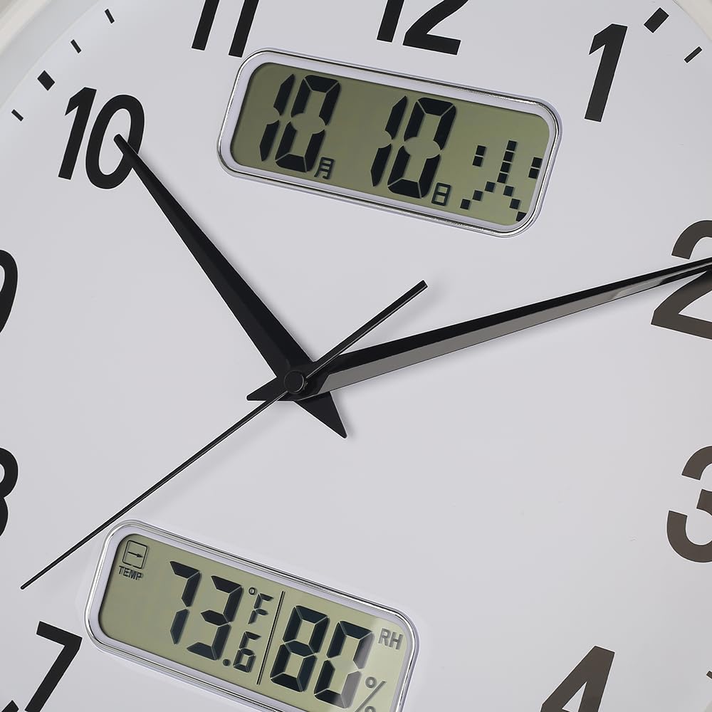 Analog Wall Clock Silent with Date Display