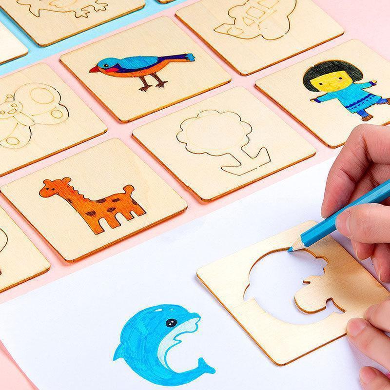 20pcs Kids Drawing Toys Wooden DIY Painting Template Stencils Learning Educational Toys for Children Gift4.7More Than 7000 Purchases