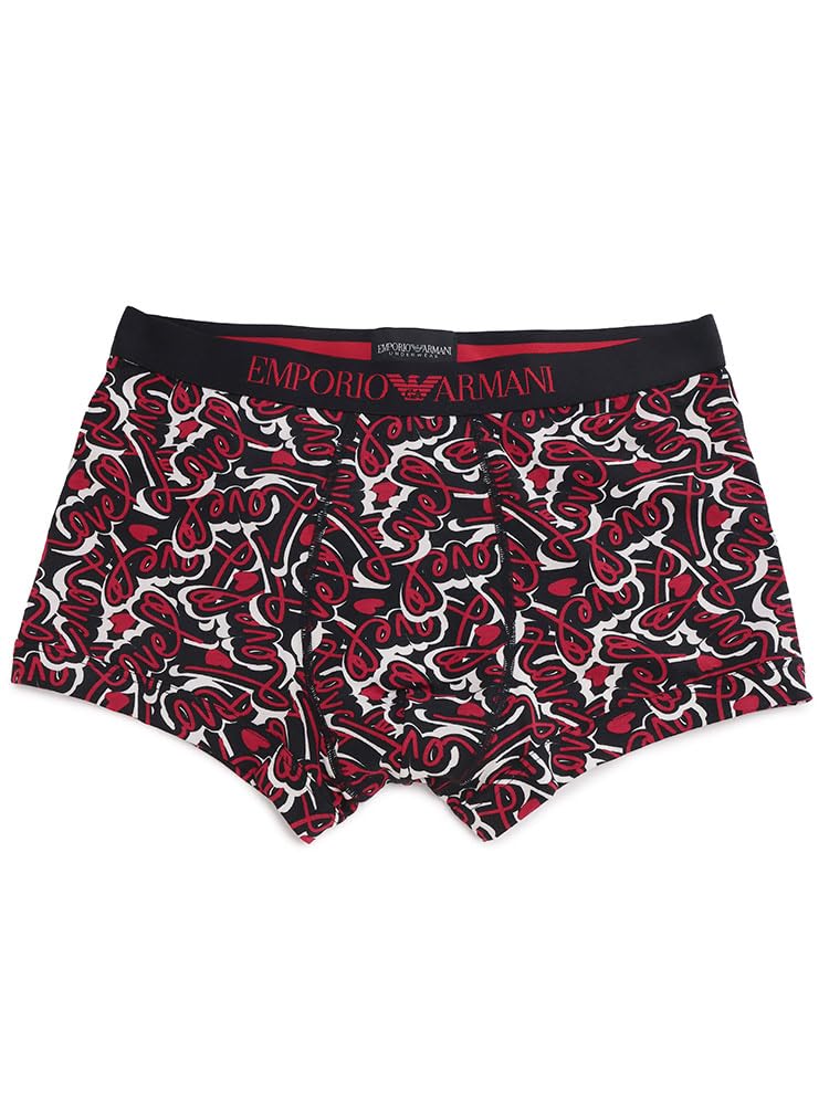 Emporio Armani День святого Валентина Боксеры-слипы с принтом по всей поверхности и однотонные, с застежкой спереди (Набор из 2) [EAUEM253AF14859] Черный/L [Параллельный импорт]