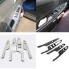 ABS Carbon Fiber Car Armrest Window Switch Button Lift Panel Frame Trim Styling For Hyundai Tucson 2015 2016 2017