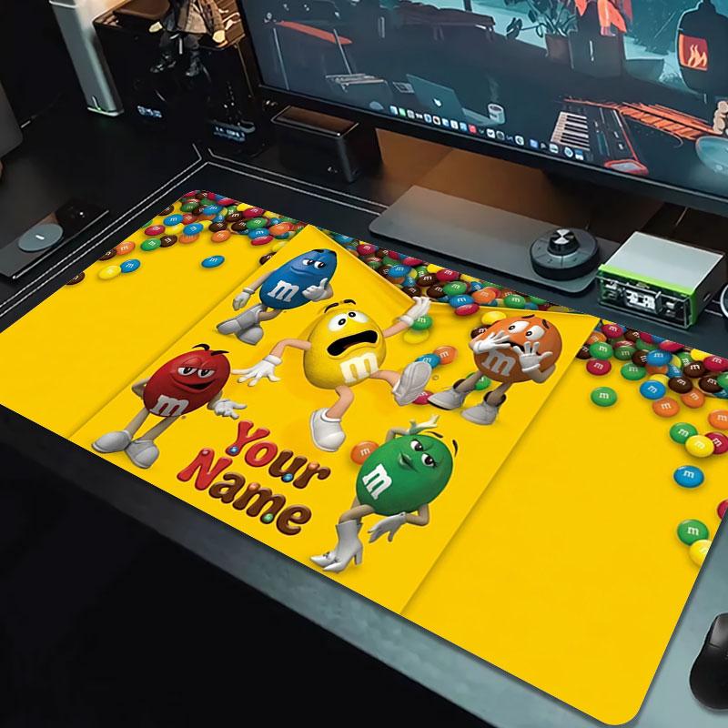 M&M's Custom Name Large Size Mouse Pad Large Gaming Table Cushion Non-slip Laptop Tablet Big Mousepad XXL Mat Mini PC Playmat With Lock edge