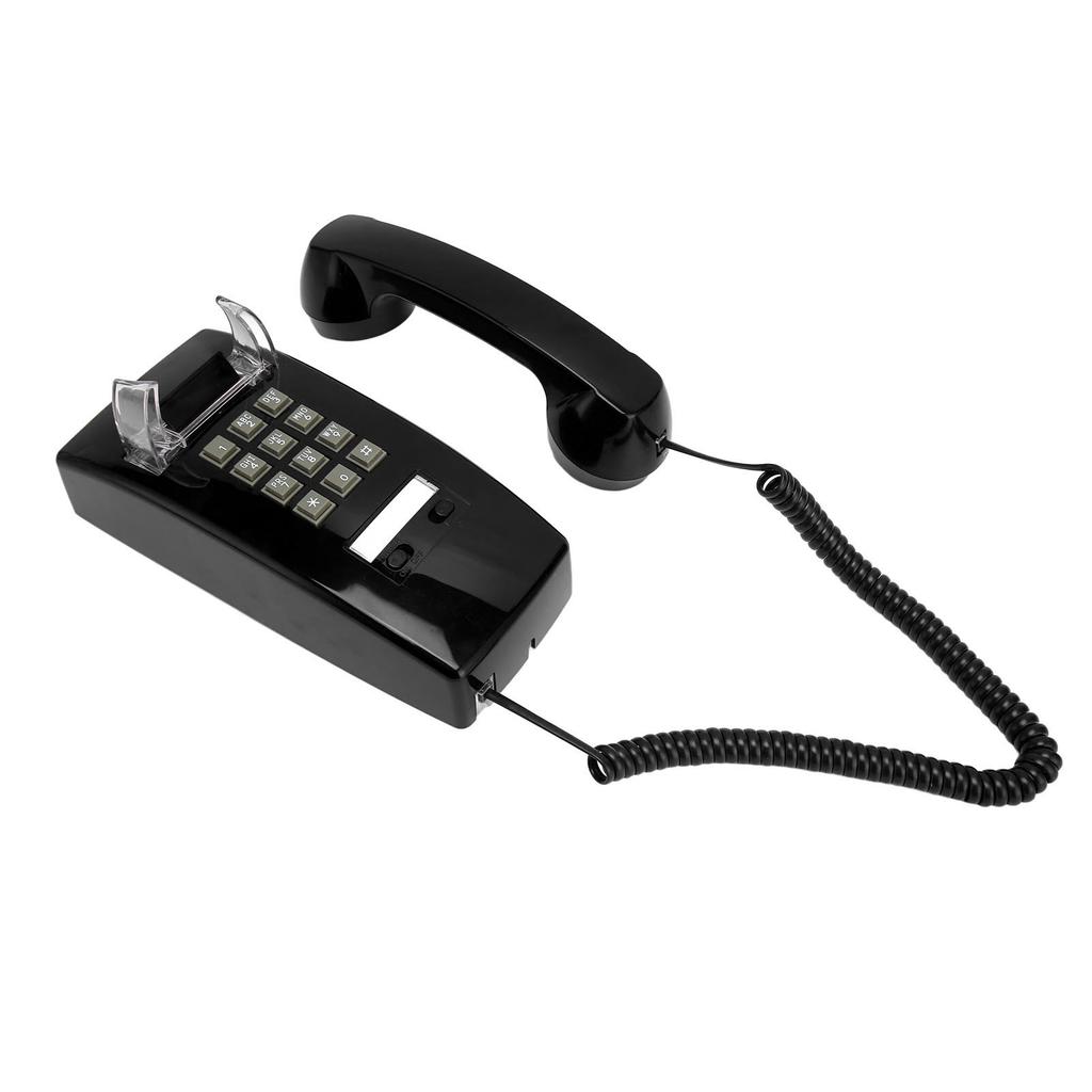 Retro Wall Mounted Telephone Classic Waterproof Corded Phone with Volume Control for Home Office Liv