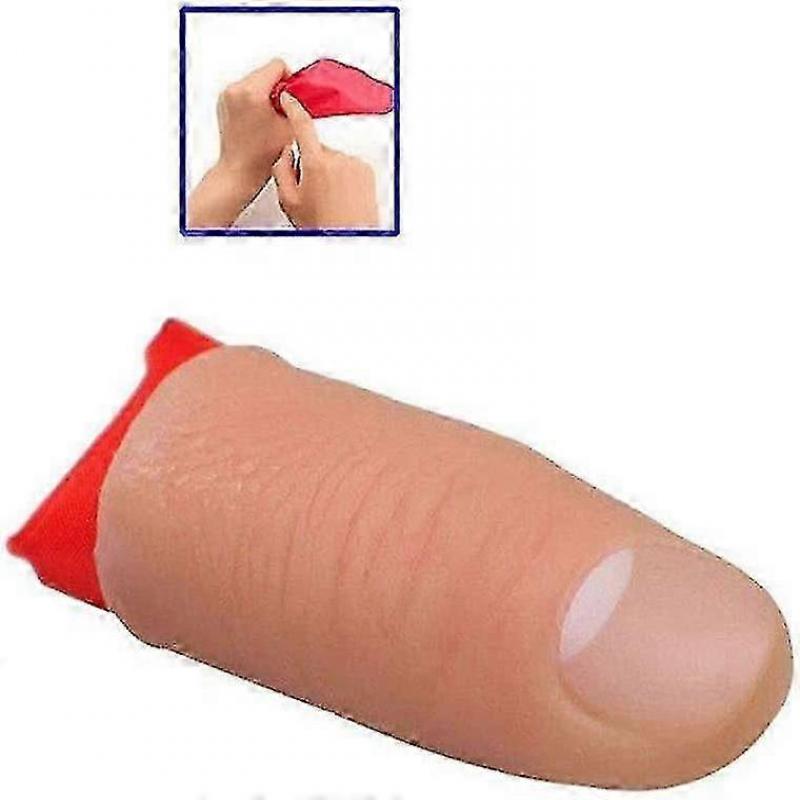 Magic Trick Fingers Fake Fingers Soft Thumb Tips Stage Show Prop Prank Toy With Red Silk Training Cloth(3pcs, Multicolor)