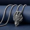 Pure Tin Silver Dragon Retro Style Hip-hop Men's Necklace Pendant Trendy Tag Pendant