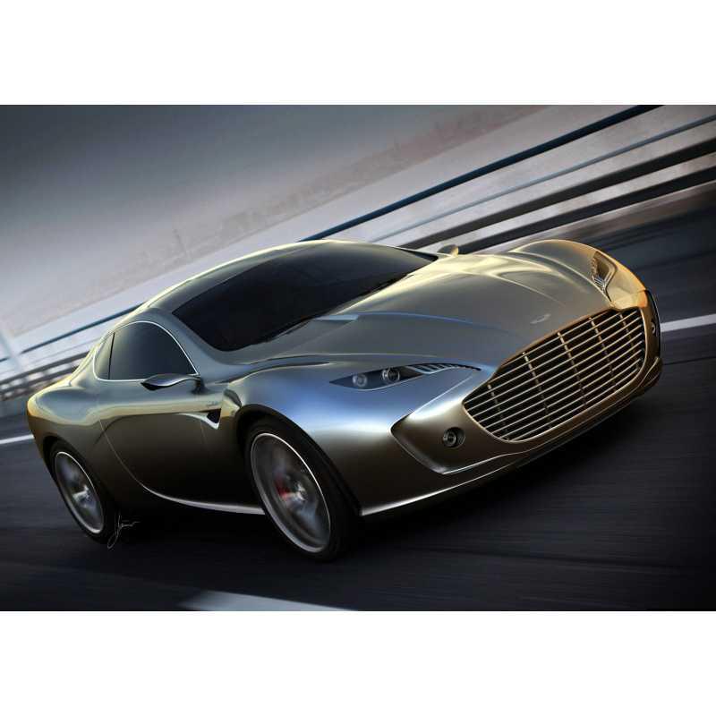 Декоративный плакат Aston Martin с рамкой - Настенное искусство с принтом винтажного автомобиля