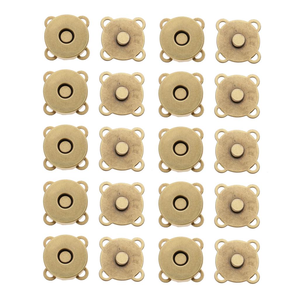 Магнитные застёжки для сумок диаметром 18 мм, 10 штук в наборе