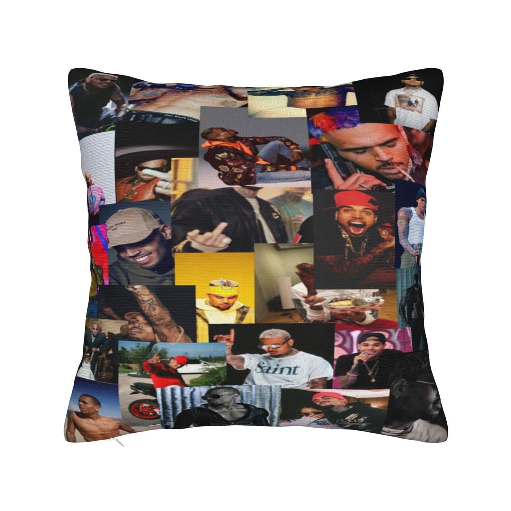 Chris Brown Breezy Bowl XX Tour Printed Pillowcase Cushion Cover Pillow Covers Warm Sofa Decor Zipper Multiple Sizes