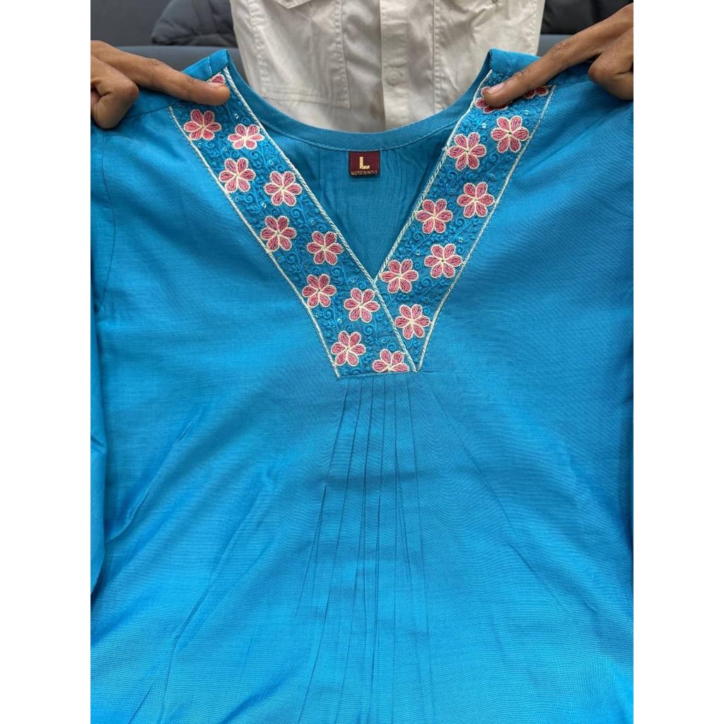Дизайнерский набор Kurta Pant из шелка Чандери с вышивкой Индийский Болливуд Этнический Kurti
