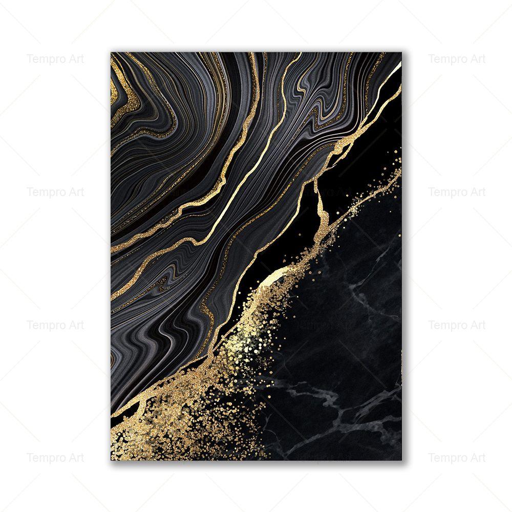 Золотые и черные листья, скандинавский постер, современная абстрактная настенная живопись на холсте, печать, настенные панно для гостиной, украшение дома