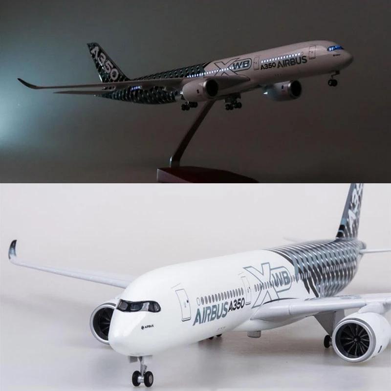 1:142 Масштаб 47СМ Модель самолета Airbus A350 Прототип XWB Авиалинии Модели самолетов Литые самолеты с LED подсветкой Домашний декор
