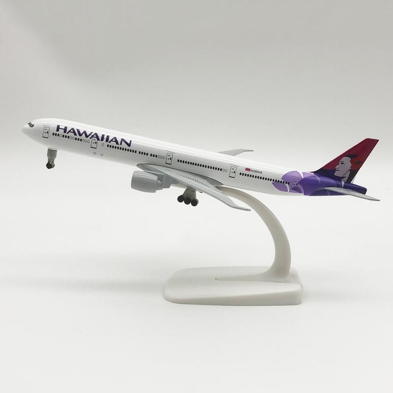 20 см Сплав Самолет Hawaiian Airlines Boeing 777 Модели Самолетов Авиакомпаний с Шасси Детские Подарки Коллекция Авиационная Игрушка