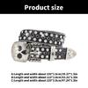 Popular Skull Buckle Belt for Men Women Rhinestones Studded Belt All Matching Blingbling Western Belt for Daily Club Wear