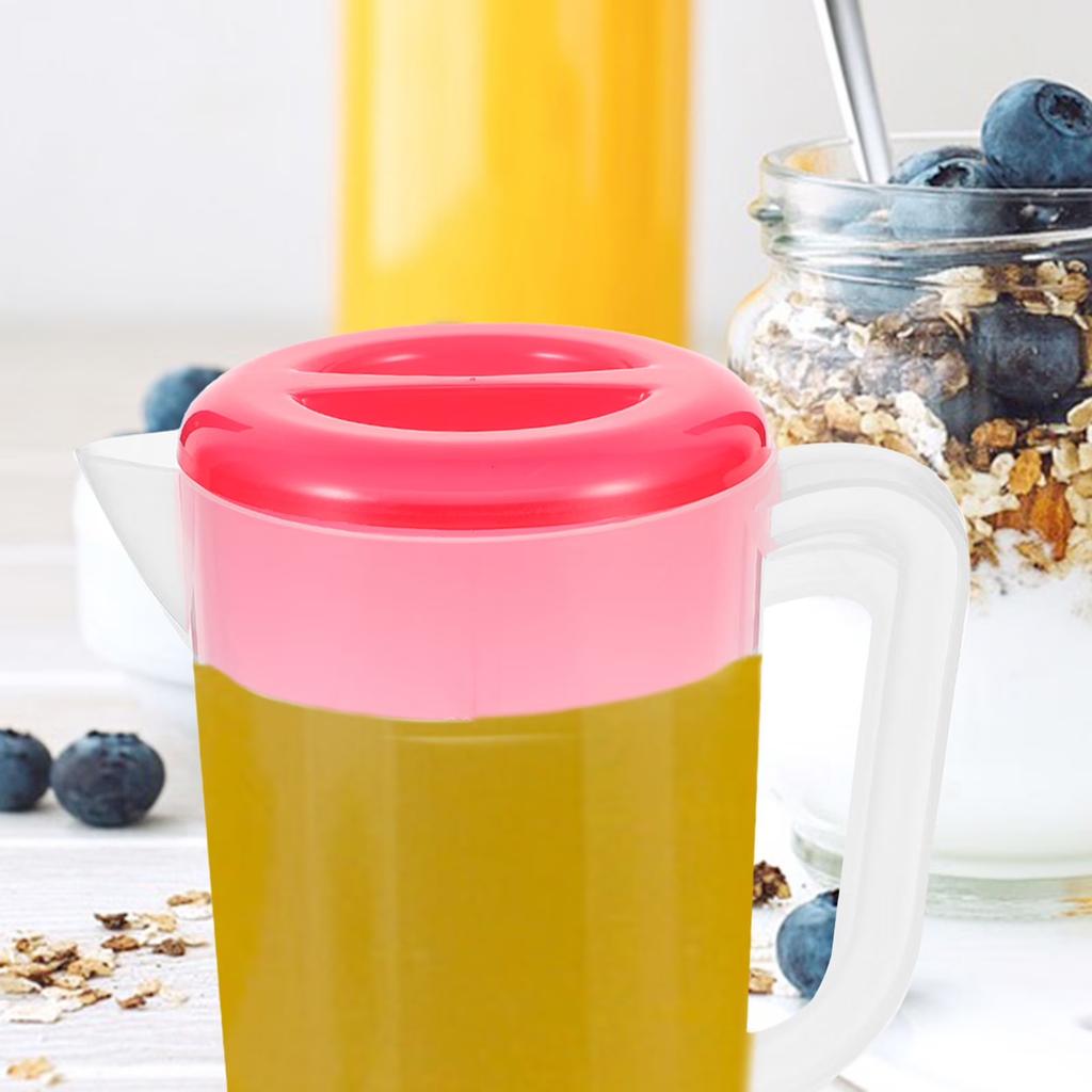 Large Capacity Water Pitcher Heat Resistant Plastic Jug with Lid and Handle Suitable for Cold and Hot Beverages Serving
