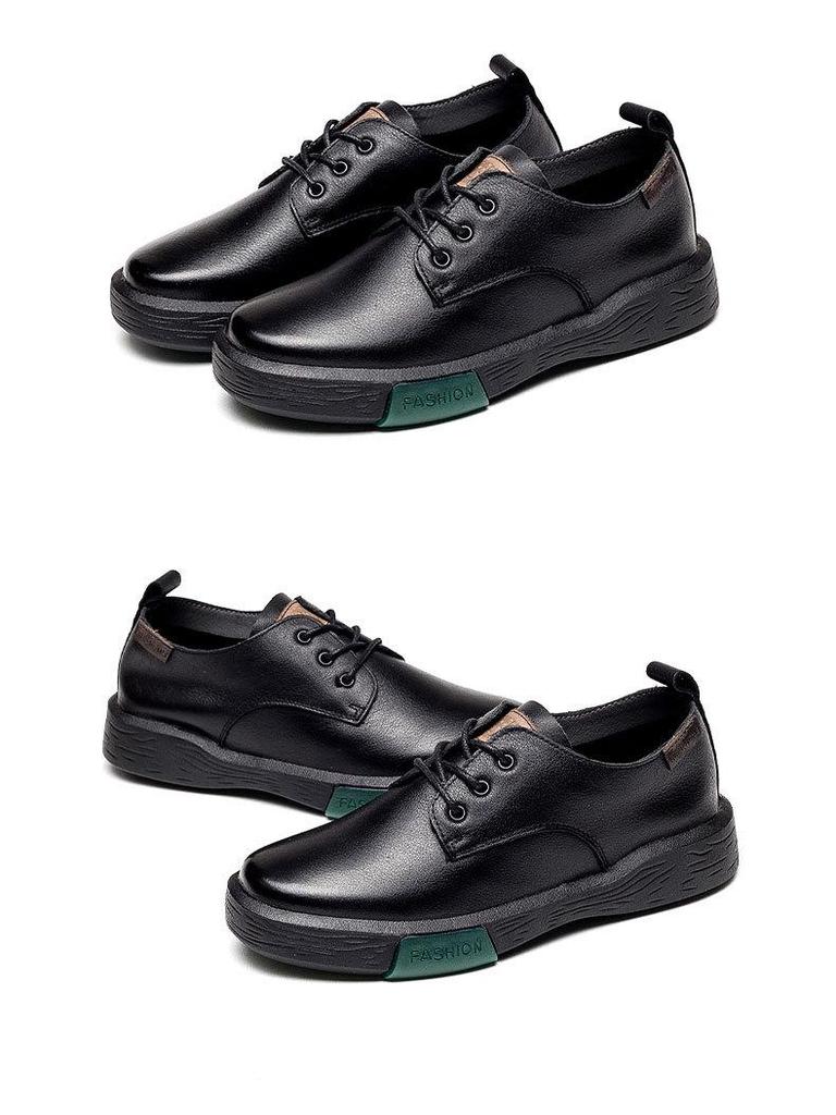 Женские кожаные туфли со шнуровкой и глубоким вырезом - Mori Girl Style