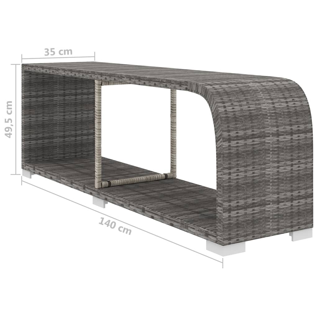 8 Piece Garden Lounge Set with Cushions Poly Rattan Gray