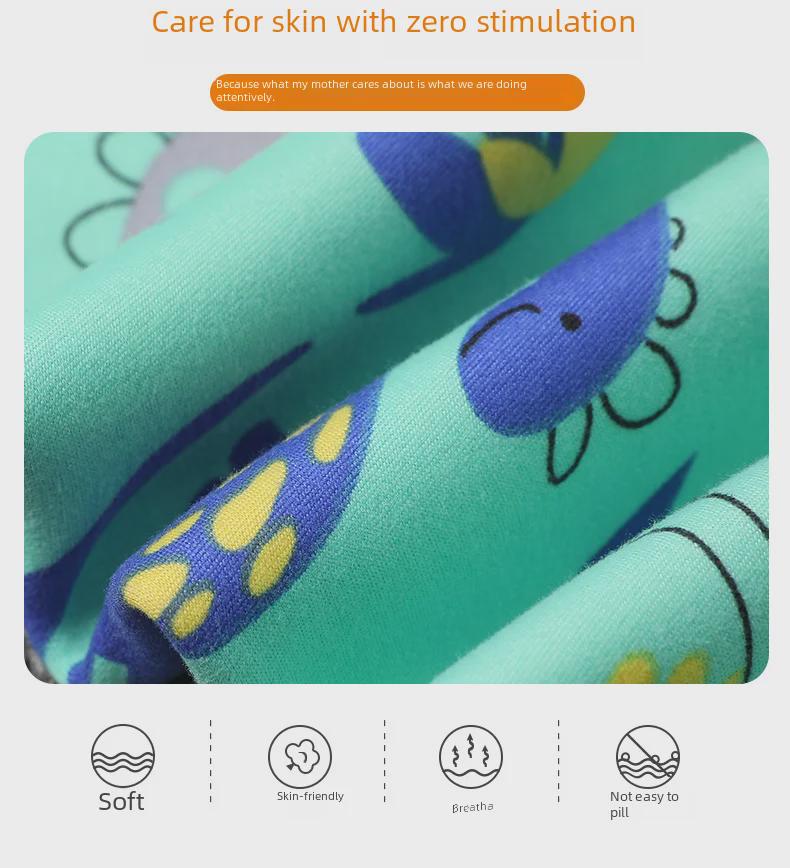 Детский термопижамный комплект: Унисекс, круглый вырез, плюс бархат, утолщенный, для осени и зимы.