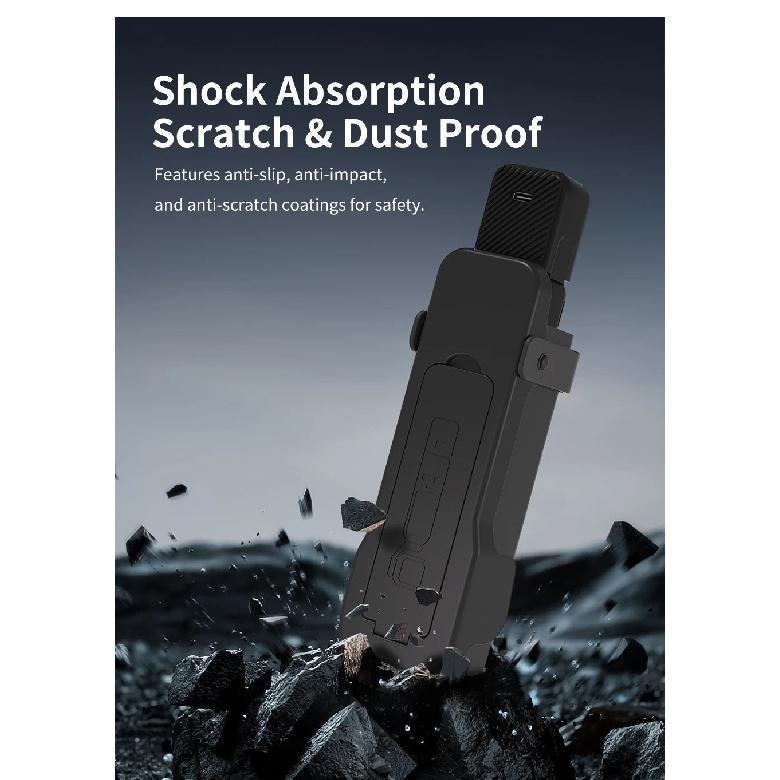 Flip Cover for DJI OSMO Pocket 3 Plastic Case Built-in 5 Filter Slots Anti-Scratch Cover with Straps for Pocket 3 Accessories