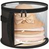 [Durable | Foldable] Foldable Transparent Hat Storage Box with Black Bow Details | Durable and Round Container with A Zipper and Handle
