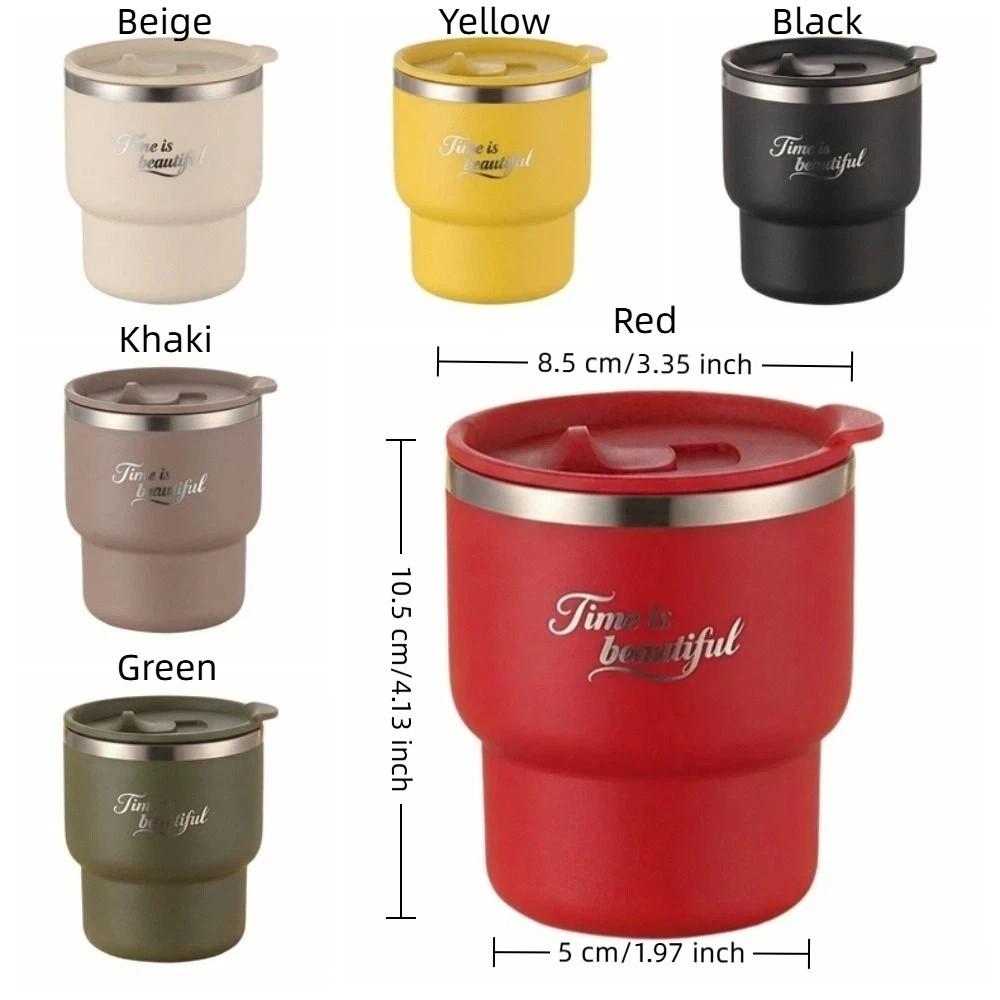 Stainless Steel Insulated Coffee Cup Portable Leak-proof Pocket Thermal Mug with Lids Anti Scald Double Wall Mug Car