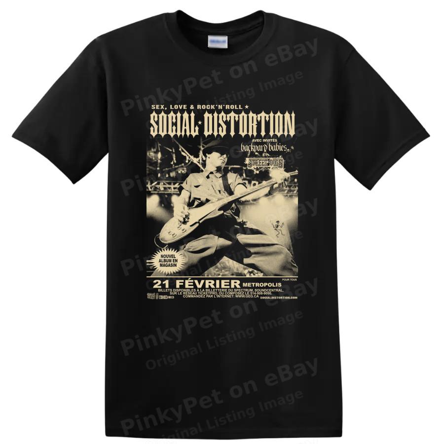 Social Distortion Punk Rock Band T Shirt Music Graphic Vintage Black Concert Tee