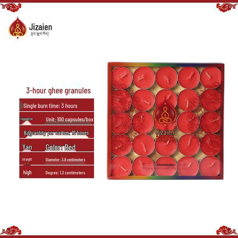 Лампада-лотос из топленого масла для подношения Будде - Доступна с длительностью горения от 1,5 до 24 часов