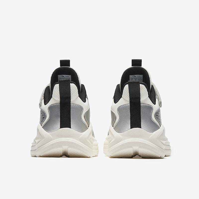 Anta Comfortable Versatile Lightweight Shock Absorbing Low Top Kids Running Shoes Kids Sneaker Ivory-White Silver A12435522N-1