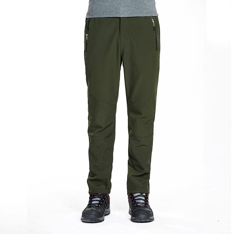 Men's and Women's Winter Windproof Waterproof Soft Shell Hiking and Ski Pants with Thick Velvet Lining
