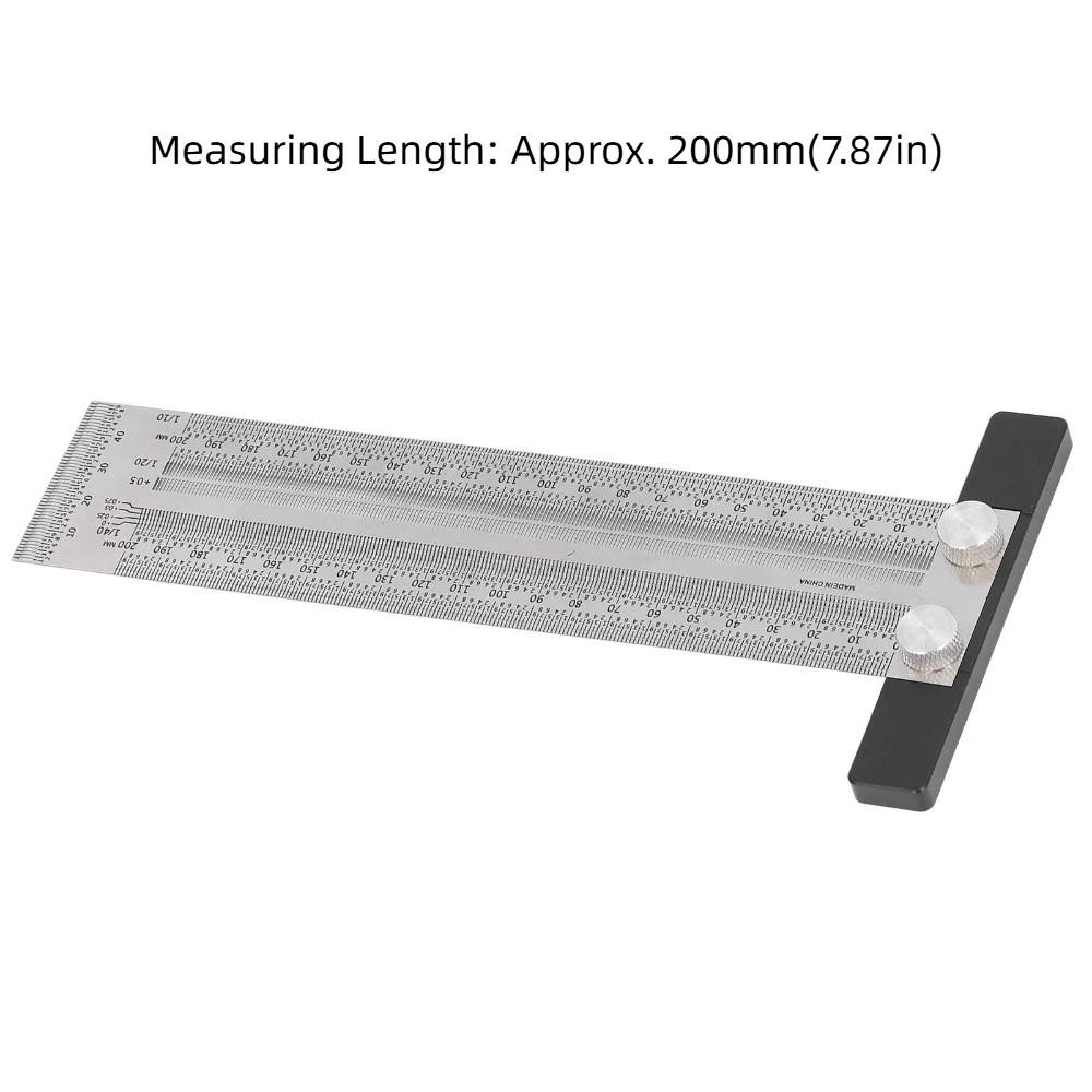 Stainless Steel Carpenter T Ruler Measuring Length 200mm Measuring Gauge Industrial Layouts