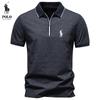 Ralph Lauren  Весна-Лето 2026 Новая вышитая водолазка на молнии рубашка-поло Бизнес-кэжуал Мужская рубашка-поло с коротким рукавом для мужчин