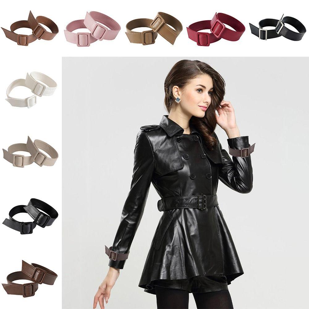 Faux Leather Cuff Bands Strap Replacement Adjustable Sleeve Garters Leather Cuff Bands  Women