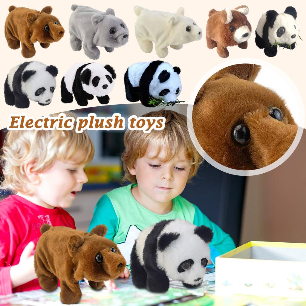 Children's Toys Plush Electric Toys Cute Bear And Leaf Can Walk And Bark