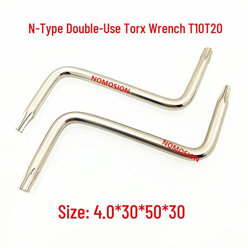 Никелированный тип N 2-в-1 ЧПУ Torx Шестигранный и Крестовой Отвертка-Ключ T10/T20