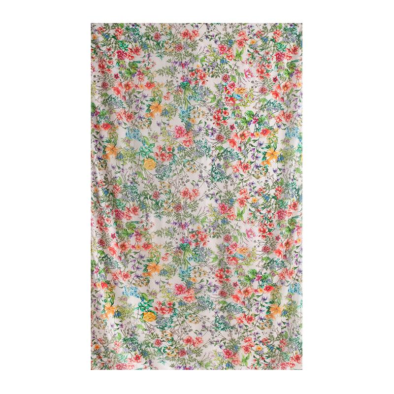 Spring and summer long strip 100% mulberry silk scarf blue silk scarf high literary sense sun protection large shawl thin