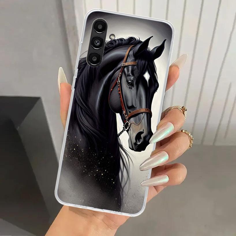 Чехол для телефона Animal Black Horse для Samsung Galaxy A17 A16 A37 A26 A36 A57 A56 A15 A25 A35 A55 A14 A24 A34 A54 A13 A23 A33 A53 Gal