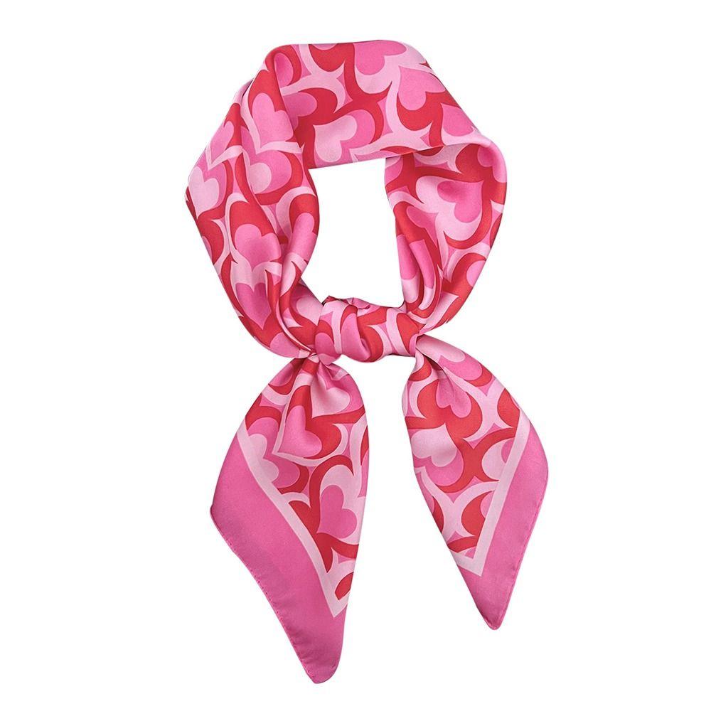 Elegant Yellow Neck Scarf Lemon Print Shawl Breathable Square Silk Scarf for Women