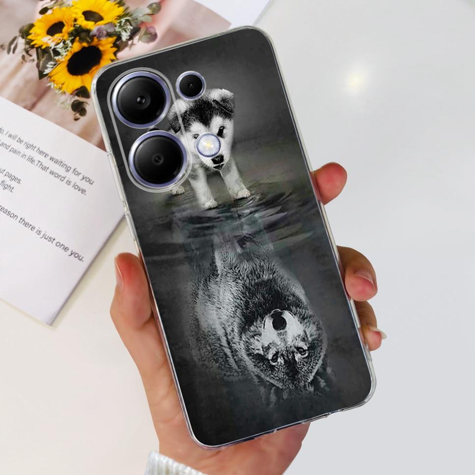 For Xiaomi Redmi Note 13 Pro 4G Case Beautiful butterfly flower TPU Soft Silicone Cover For Xiaomi Poco M6 Pro Bumper Phone Case