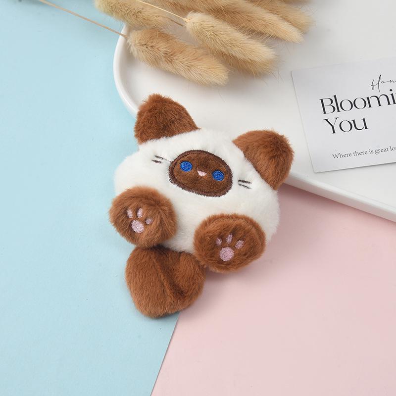 Пищащий плюшевый брелок-котенок: Милая мультяшная брошь-брелок с котенком