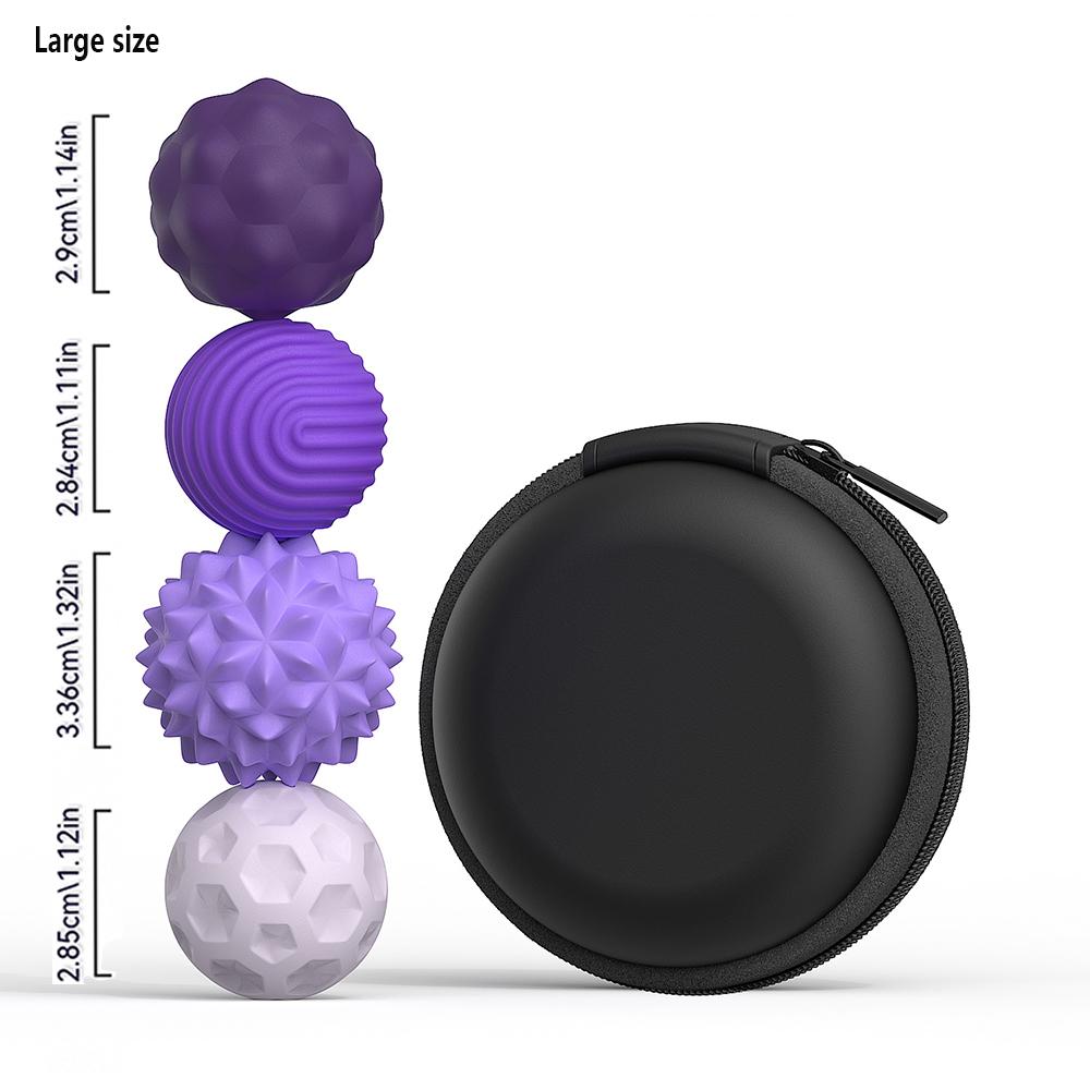 Магнитный сенсорный силиконовый мяч для рук, мягкий массажный тренировочный мяч с выпуклыми точками, массажный мяч для талии, спины и стоп, 4/8 штук