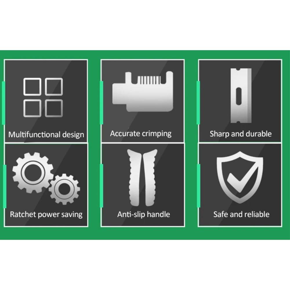 Сетевые плоскогубцы с храповым механизмом 8P6P, плоскогубцы для стальной проволоки, пресс-клещи для проволоки с хрустальной головкой, трехцелевой набор, плоскогубцы для зачистки проводов