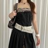 Gothic Leather Waist Belt Vintage Dress Jeans Belt Niche Women's Rivet Belt  Waist-Cinching