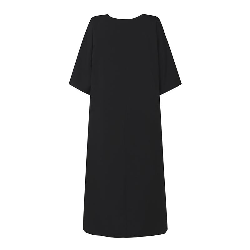 Женские платья больших размеров с круглым вырезом и рукавами средней длины с принтом