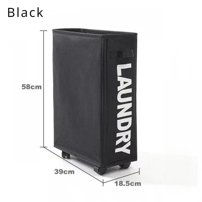 Laundry Basket Foldable Dirty Clothes Basket Yoga Storage Bags Clotheing Organizer Home Assortment Box With Wheel Narrow Boxs