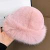 Winter Fisherman's Hat Imitation Rabbit Hair Bucket Hat Solid Color Imitation Mink Mongolian Hat