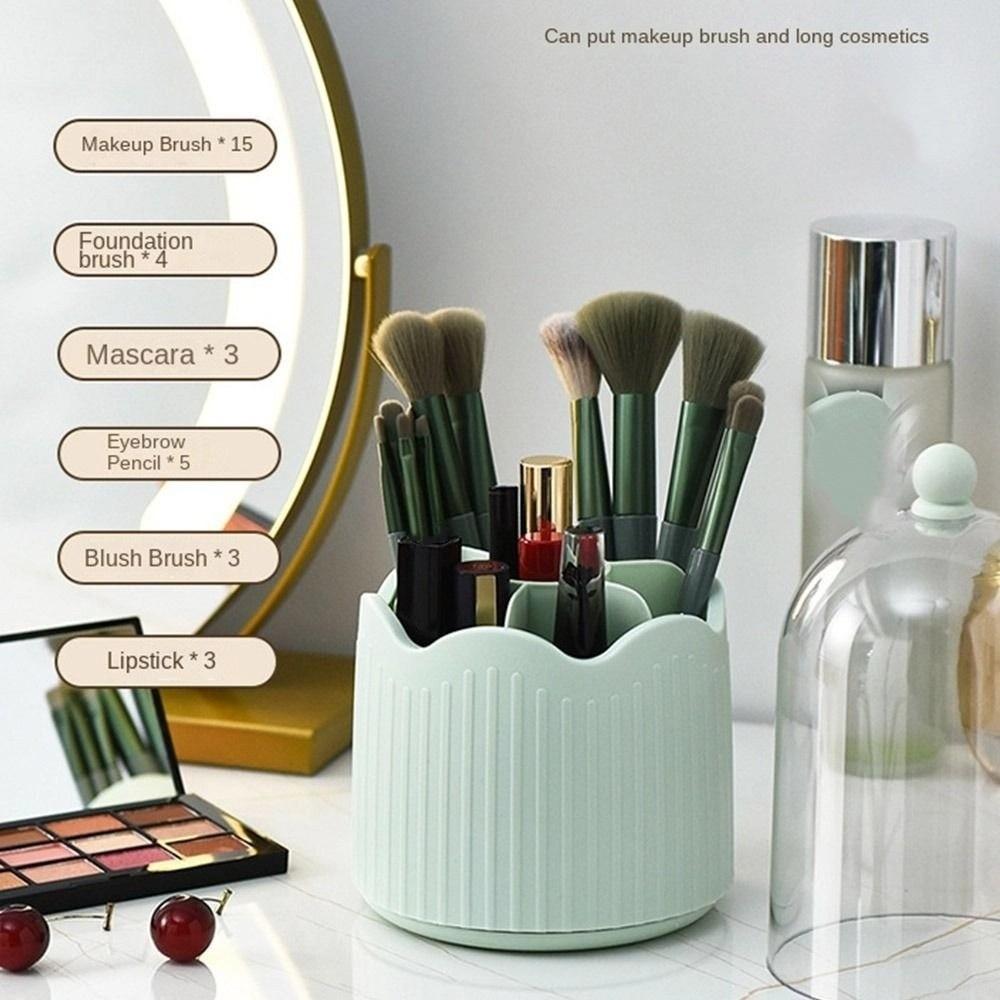 Dust-proof Rotatable Makeup Brush Box Detachable Desktop Makeup Organizer  Jewelry Container