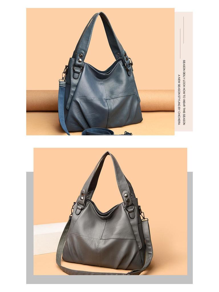 2023 Новая женская плиссированная сумка большой емкости, универсальная сумка через плечо.