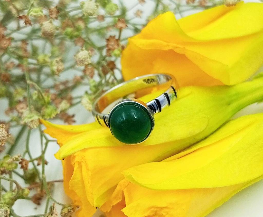 Кольцо с драгоценным камнем зеленый оникс 925 пробы, посеребренное, ювелирное изделие PQY-IJ11045