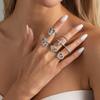 Ingemark 7Pcs/set Sweet Romantic Rhinestone Heart Rings Women Exquisite Metal Butterfly Chic Open Knuckle2026 New Charm Jewelry