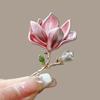 Magnolia Brooch Zinc Alloy Pin with Oil Dripping Process Decorative Pin T-Shirts Dresses Coats Badge Jewelry Accessory