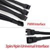 27cm Black3/ 4-Pin PWM Fan Cable Separator Extension Cable for 1-4/3/2/1 Way Connections Computer Hardware Accessory