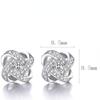 Womens Vintage Korean Fashion Elegant Anti-allergy 925 Silver Plated Eternal Heart Ear Stud Earrings Female Ear Jewelry Christmas Gifts
